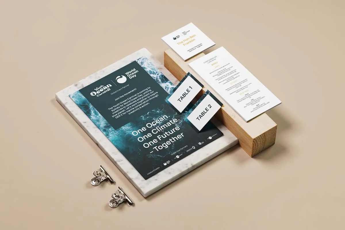 Print collateral for the Ocean Panel at the Sydney Opera House